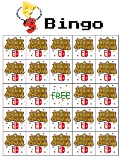 coolermudkip:  My Nintendo E3 Bingo Card!