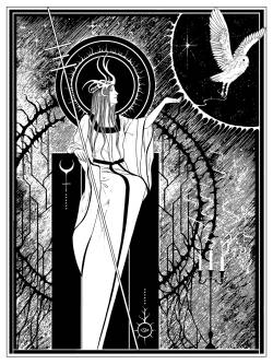 stagandserpent:  Line art for â€œCelestial Lineageâ€ (2011)(artwork used as tour poster for Wolves In The Throne Room)
