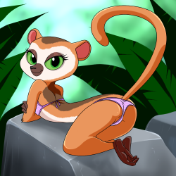 bitt3rman:  Lemur Waifu :Dfanart belongs to lonbluewolf.  She looks so cute!! C: 