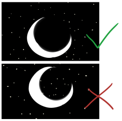 foxyplaydate:  killer-pineapples:  kittendesu:  the-cell-block-tango:  astronomyproblems:  Idk if this counts as a peeve more of an art-astronomy pet peeve but when people draw the cresent moon and where the dark, shaddowed part of the moon is they put