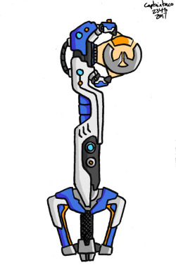 I designed a few more Keyblades recently. This one is based on Overwatch. I call it “Heroes Call”. This is probably the most complex Keyblade I’ve ever designed. 