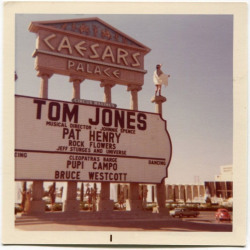 vintagelasvegas:  Caesars Palace, Las Vegas, 1972. “We went to Caesar’s Palace to catch the Tom Jones supper show. Another funny man, Pat Henry opened the show, followed by a trio of singers, two white girls and a pretty black one. I believe they