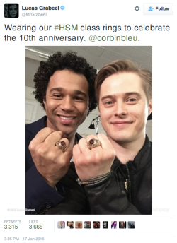 tanaennos:  officerlawson:  Lucas Grabeel just tweeted this omg [x]  Without context, this just looks like 10 years down the road, Ryan and Chad got married 