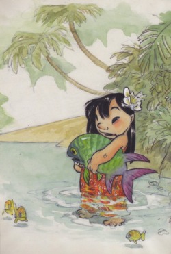 sugarderps:  mspautumn:  okay but can we take a minute to appreciate the Lilo &amp; Stitch concept art  Chris Sanders is one of my favorites ♥ 