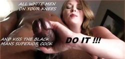 maxie987:  whiteguy685:  I love to look into a Black man’s eyes while I kiss the head of his penis! It’s so submissive!  Kneeling and pressing my lips to his cock.