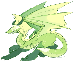 onefell:  peridot is vaguely a gecko inspired dragon, she can climb up walls no prob and licks her eyeballs. the explanation for this boils down to “i am an unstoppable au machine” and also eli wanted to know what dragon peridot looked like   how