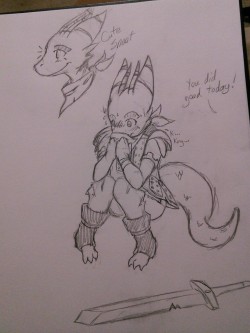 cat-boots:  fennecwolfox:  I did the Bashful Brigand and Nasty Necromancer of cat-boots fame while at work. Dragons for Hire is so fucking cute I couldn’t help myself. More to come probly.  oh my god! fantastic work thank you!
