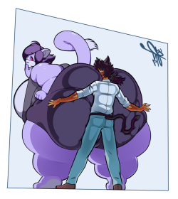 sylavii: bwompMiyu X SonnySEEMS sonny can’t always keep his cool around large friends.This was a small gift for @feistydelights (sonny is also his!)Art by Grim-kun. http://grim-kun.deviantart.com/
