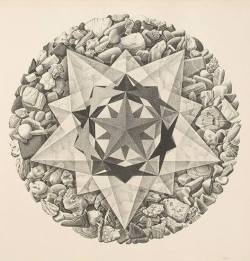 tenebrum:    M. C. Escher, June 17, 1898, Leeuwarden, Netherlandsimage: M. C. Escher ~ from the series Order and Chaos - Compass rose ~ 1955This special edition of lithographs where intended to be presented to the members of the Masonic Order in Holland,