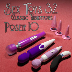 RumenD has some new custom made vibrator props available now at Renderotica! The product contains 7 high-poly models which represent real-life objects. This works in Poser 10  and will work in Daz Studio with texture adjustments. Click the link for all