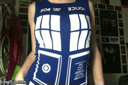 what-turns-me-0n:  Doctor Who 50th Anniversary Striptease Gif-set Part 2 a.k.a. look I have boobs!