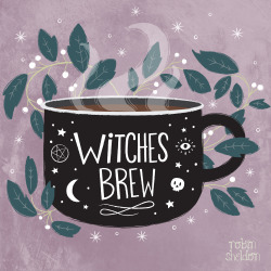 robinsheldonillustration:  Witches Brew - Robin Sheldon {illustration &amp; design} Been in a witchy mood lately. Is it October yet? 