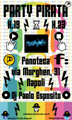 Flyer for the pirate party at Fonoteca in Naples&hellip;today!!! #napolipirata