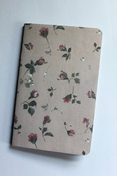 moleskinelovers:  Jasmine Nixon - My TUMBLR Floral Rose Patterned Moleskine Notebook - Travel Notebook - Blank Pages Available for purchase at ETSY  nice