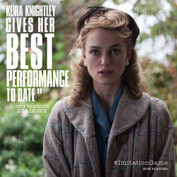 Theimitationgameofficial:  Keira Knightley Stuns As Joan Clarke In The #Imitationgame.