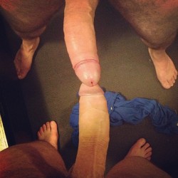hirsutehypersex:  #cocks #bf #teambigcock #teamInches #instagay me and my mans big cocks  Wow