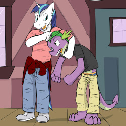 &ldquo;Hey short stuff!  Looks like I&rsquo;ll have to come up with a new nickname for ya, you&rsquo;re getting pretty tall.&quot;  Shining teased putting Spike in a headlock and applying the noogie. &quot;It&rsquo;s good to see you too Shining,&rdquo;