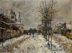 artist-monet:  Snow Effect, The Boulevard de Pontoise at Argenteuil, 1875, Claude Monet