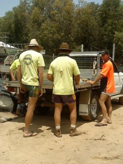254.Â  Why not wear short shorts to work? footyshortboy:  tradies2000:  footy shorts were mandatory for this concreting gang  Poor footies 