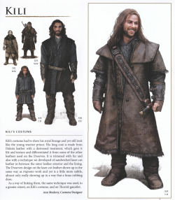 naiadestricolor:   from The Hobbit: An Unexpected Journey Chronicles: Art &amp; Design Fili and Kili, costume and props unmentioned credits: GH - Gus Hunter, Weta Workshop DesignerFV - Frank Victoria, Weta Workshop DesignerAA -Anthony Allan, Prop Designer