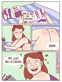 artbymoga:All bodies are beautiful, but this comic goes out to all my fellow thunder thigh warriors. More of my comics here!