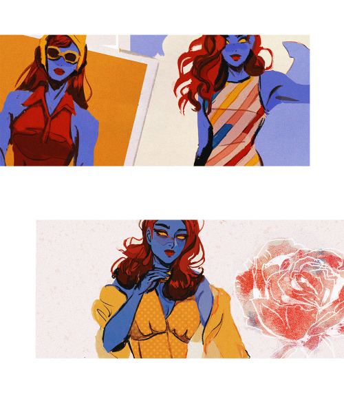 babypears:mystique 💙a little preview of my drawings for the x-men fashion zine