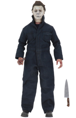 brokehorrorfan: NECA will release a Michael Myers clothed action figure, based on his Halloween (2018) appearance, in the third quarter of the year. As revealed at Toy Fair, the Mego-style toy stands 8&quot; tall, is fully-articulated, and includes knife