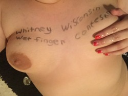 eatthispussylikeitsallyours:  eatthesepanties:  My entry for Whitney Wisconsin’s wet finger contest! Creamy cum with my toy to wet fingers after squirting