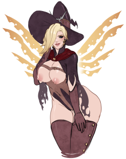 steffydoodles:    🎃 Witch Mercy skin doodle! I am sooo in love with this skin.   Patreon | Flavours.me   