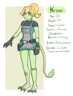practice OC sheet thing for one of my space ocs, Krinn :3