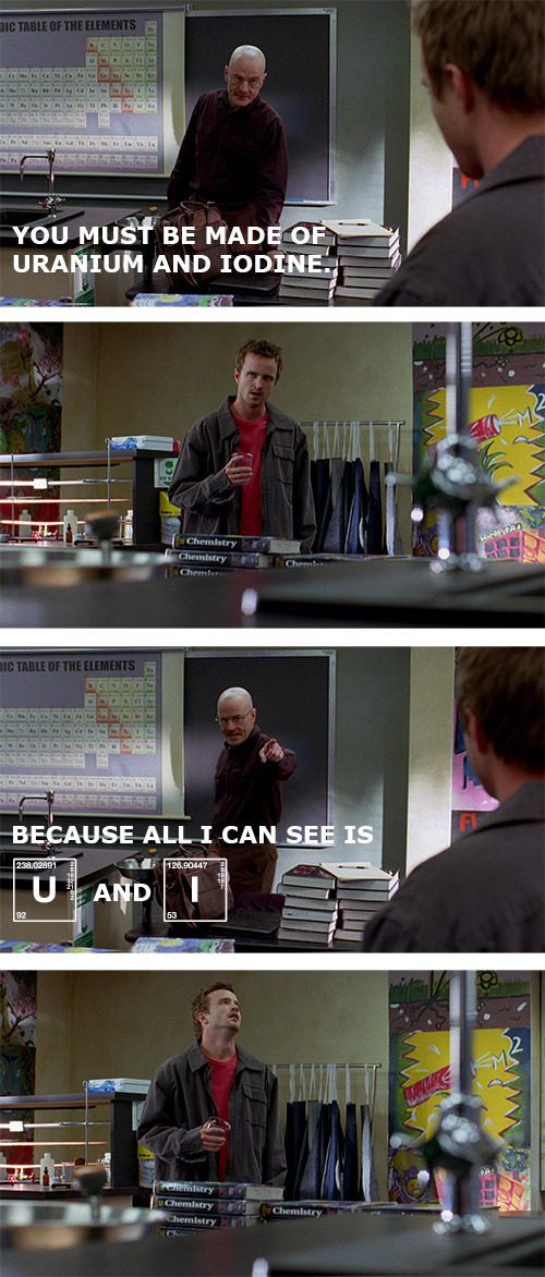fire-onthe-mountain:   &ldquo;What if Walter White told stupid chemistry jokes