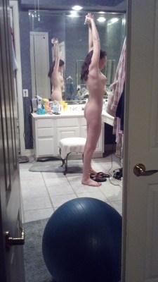 Milfs:  Milfs:  Skinny Wife Shows What Curves She Has   Snuck This Shot Of Her Stretching