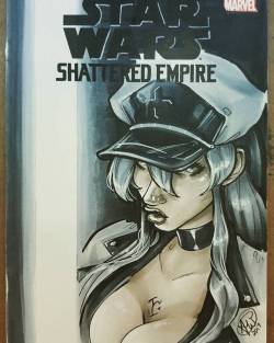comfortandadam:A #hotanimechick on the cover of a #starwars sketch cover done by Adam at #youmacon in @copicmarker