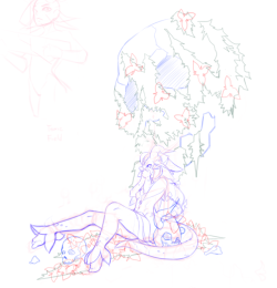 devirish:  Toxic Flowers (Working Title - WIP)well… recently I decide to participate in a small contest between Latin-American illustrators (is not even an NSFW tournament either). anyway, this is my humble try to fusion dragon-girl + flowers I will