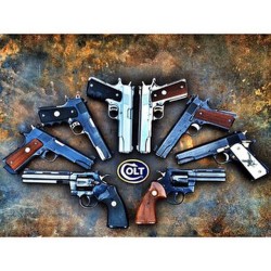 gunsdaily:  @mmdriller Colt is hands down one of my favorite brands! As a kid all of these handguns were handled and shot by me I thought it was about time for a group photo! #SecondAmendment #sickguns #WeaponsDaily #gunsdaily #GunsOfInstagram #Colt #Colt