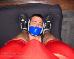 nicetightgag:  Gagged and held in place…looking