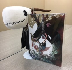 lovelymonsterthings:  demonic-chaos:  Official Elias plush browsing the original doujinshi  ~ Source: The official Ancient Magus Bride Twitter  I never knew how much I needed this in my life.