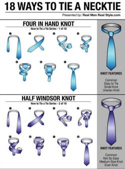 mrcorne:  rolandobi:  lifemadesimple:  A collection of Ways to Tie a Necktie Our other collections: How to fold a shirt Choosing a suit that fits 6 ways to tie a Scarf  try it  Actually, kind of interesting