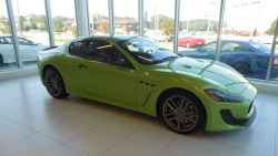 carsandetc:  Maserati GranTurismo in what I can only imagine is the exact same shade of green as Kermit the Frog’s ass 