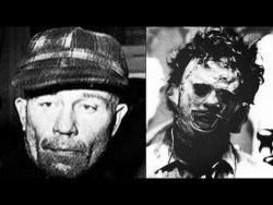 sixpenceee:  Ed GeinSerial  killer Ed Gein was obsessively devoted to his mother, a religious  fanatic. After her death, Gein began robbing graves—keeping body parts  as trophies, practicing necrophilia, and experimenting with human  taxidermy. He then