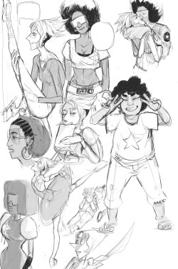 deadling:  i did a thing where i made a human au of SU and these are some of the sketches for it while i am working on it IM REALLY SHY ABOUT IT BUT HERE!!!! full view is better 