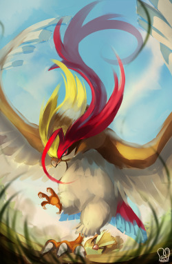 sa-dui:  Pokemon : Mega Pidgeot.Speed paint agian.YEAHHHHHHHHe’s AWESOME.I love how they give him a mega evolve, he’s one of underused-neverused Pokemon.I glad he will stronger and have chance in battle!Follow me on DA » http://sa-dui.deviantart.comFB »
