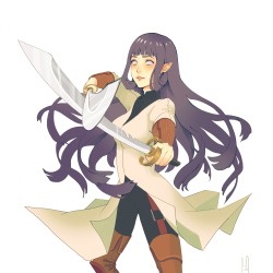 charu-san:  Hinata as an elf.A double-sword wielder to refer to her Twin Lion Fists.So this was supposed to be for the NaruHina Month Day 9 prompt, which is Lord of the Rings AU. But I couldn’t help but focus on Hinata being a solo badass, so I’ll