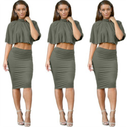 outfitmadestyle:  Stand Collar High Waist Skirt Twinset (available at www.OutfitMade.com) AFFORDABLE FASHION 