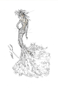 wwd:  What should Lady Gaga wear?  Alberta Ferretti imagines long sleeves and lace. Visit WWD.com for more. 