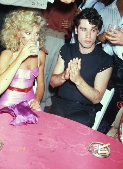 whittemorehouse:  Danny and Sandy, a candid in pink and black.  They were our Romeo and Juliet.  Was it the hair that made them so lasting?  The burst-into-song-anything-could-happen possibility of things?  The gyrating?  Whatever it was, they’re