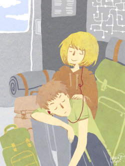paraplyen:  /// Jearmin Week Day 2 - Travel ///  The prompt made me think of the Interrail-trip through Northern Europe I did with my girlfriend and of the peaceful lazy times taking afternoon naps in the little hallways inbetween the waggons. (So, yep,