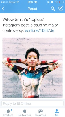 ambrosaaa:  slobunni:  onlyblackgirl:  thomas-sanders-fan-blog:  opulxncx:I just love willow smith  will smith has raised his children right.  she’s not even topless….also what is this media logic of “hey here’s a half naked underage child.Let’s