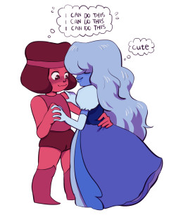 cqsart:   ruby and sapphire’s first dance (??) headcanon that ruby needed sapphire to guide her a lot at first bonus: 
