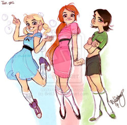 wondernez:  britt315:  ~I Used to Be Afraid of Falling~ princesspea5456 had suggested to me a while ago that she’d love to see me draw my version of Power puff girls!(older) And since I’ve been wanting to draw the power puff girls since forever ago,